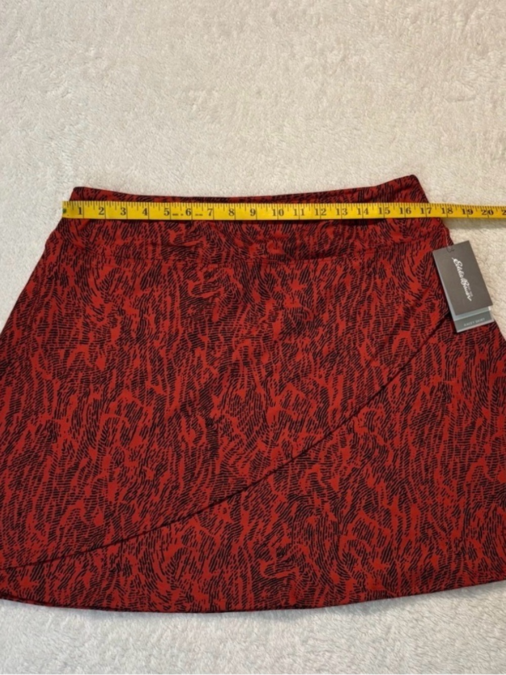 Eddie Bauer Kacey Pull On Skirt Cinnabar Imprint Size XL Orange Black New - Picture 5 of 9